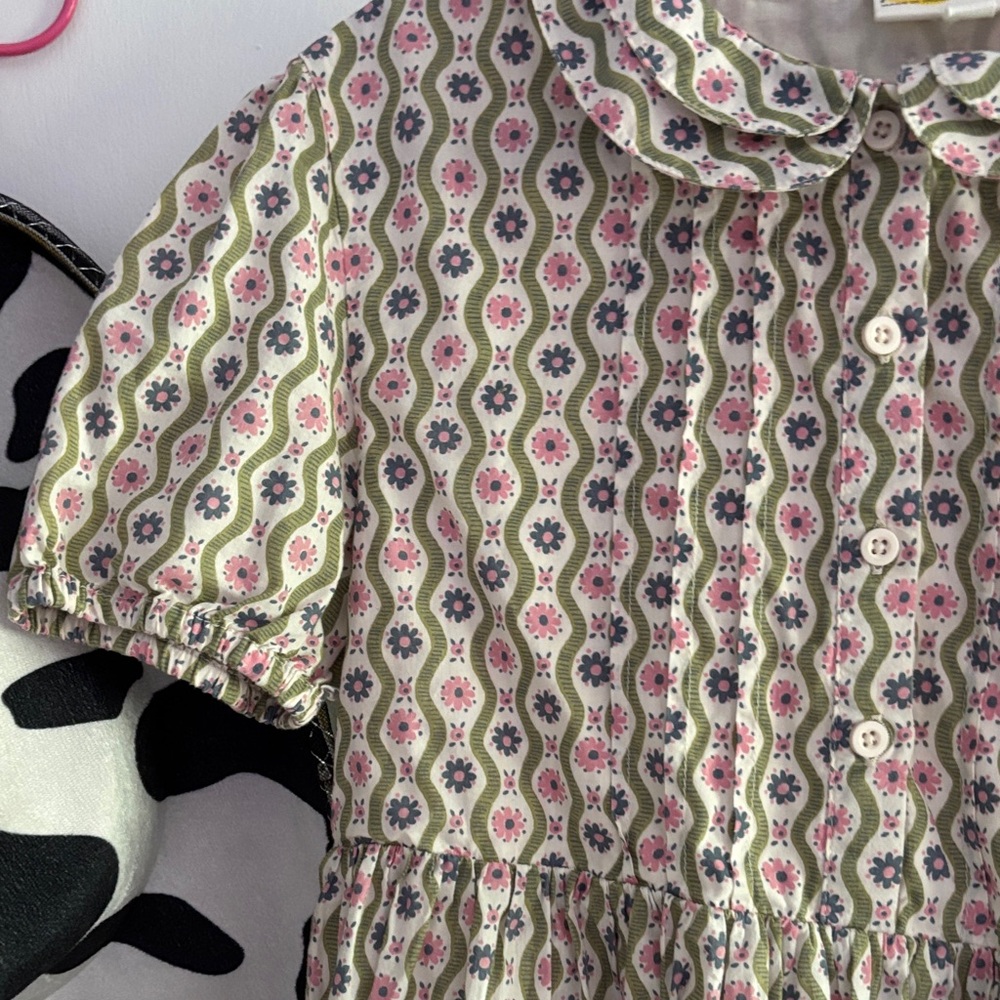 Mini Boden Kids Dress with Pink and Green Floral, EUC SZ 8-9 - Picture 4 of 4